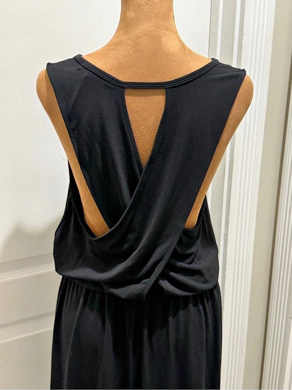 Banana Republic Black Midi Dress Size Large Like New